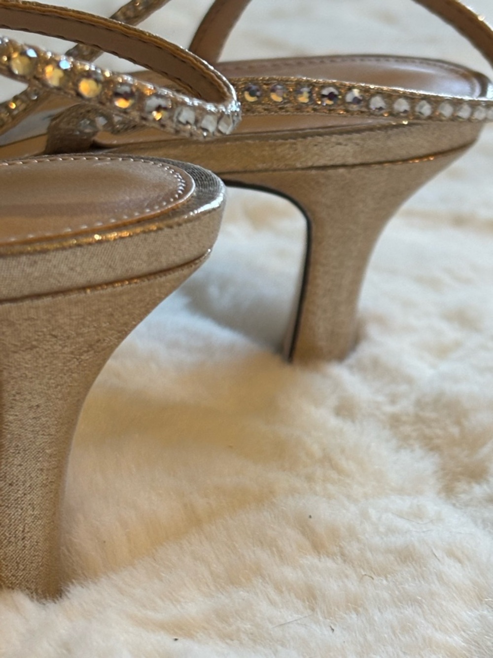 Nina NY Gold Strappy Heels - Picture 8 of 11